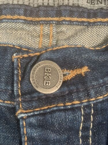 Fibbia BKE Tyler gamba dritta blu scuro denim orlo sfilacciato 30 x 28 - Foto 8 di 16