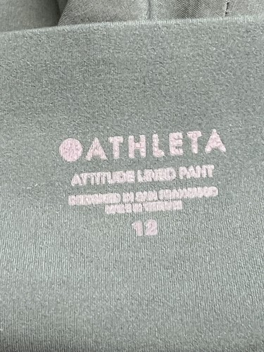 Athleta Jade Green Attitude Lined Ruched Athletic Jogger Pants Women's Size 12 - 第 6/9 張圖片