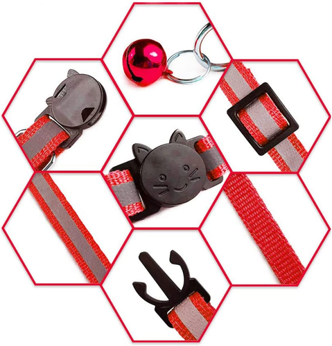 12 PCS Cat Reflective Nylon Cat Collar Bell Adjustable for Small Pet Dog Pupp... - Picture 5 of 7