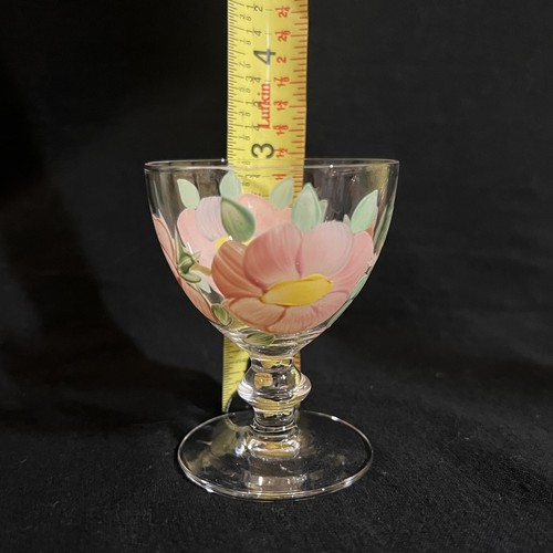 VINTAGE FRANCISCAN DESERT ROSE SET of 4 WINE LIQUEUR GLASSES 3” Tall - Picture 12 of 14