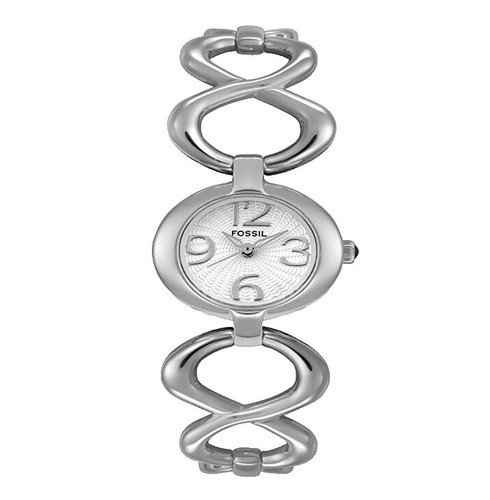 Fossil Watch Womens 31mm White Dial Silver Tone Brown Band Casual New Battery FOSSIL ES3618 Genuine Leather Quartz Analog Women main image 4
