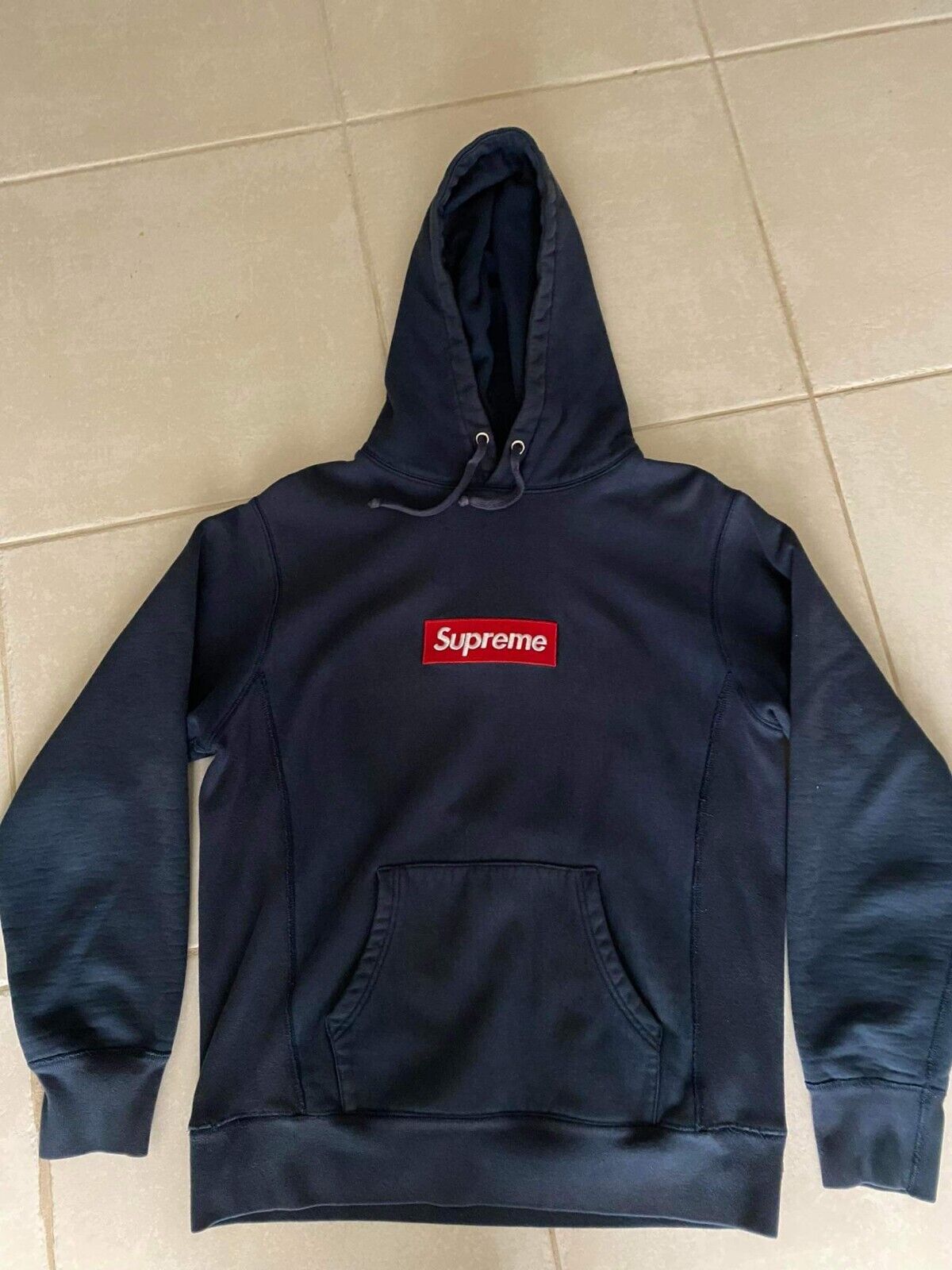 Supreme Supreme Box Logo Hoodie Red Navy Blue FW16 Medium M