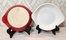 Pair of 2 Emile Henry 6" Au Gratin Red Baking Dishes Made in France 71.12