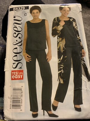 Vintage Butterick See & Sew Pattern #4329 Size C (20-22-24) Jacket, Top & Pants