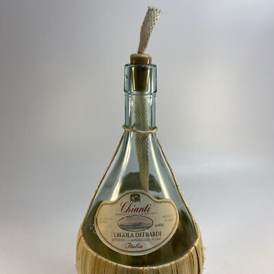 Chianti Empty Glass Wine Bottle Outside Torch 1.5 L Rattan Wrapped Wick  Italy | eBay
