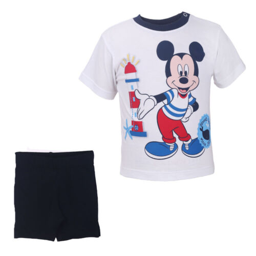 Disney Mickey Mouse Jungen Set T-Shirt Shorts weiß marine - Bild 1 von 3