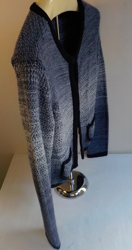 ARMANI JEANS LS Hook & Eye Closure Ombre Cardigan Sweater-Blues-Cotton Blend-SM - Picture 5 of 7