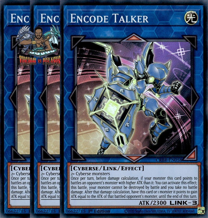 Yugioh! 3x Encode Talker CRBR-EN058 Super Rare 1st Ed NM