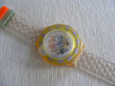 1992 Scuba 200 Swatch Watch Jelly  transparent SDK104G