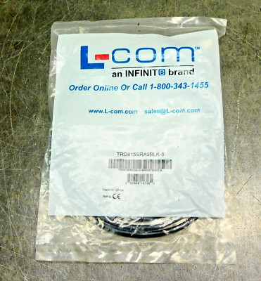 L-Com TRD815SRA3BLK-5 Right Angle Ethernet Cable