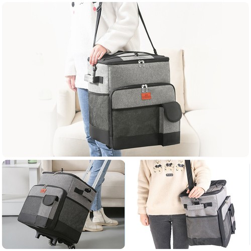 60Cans Soft Cooler with Wheels Insulated Collapsible Leakproof Cooler for Beach - 第 3/19 張圖片
