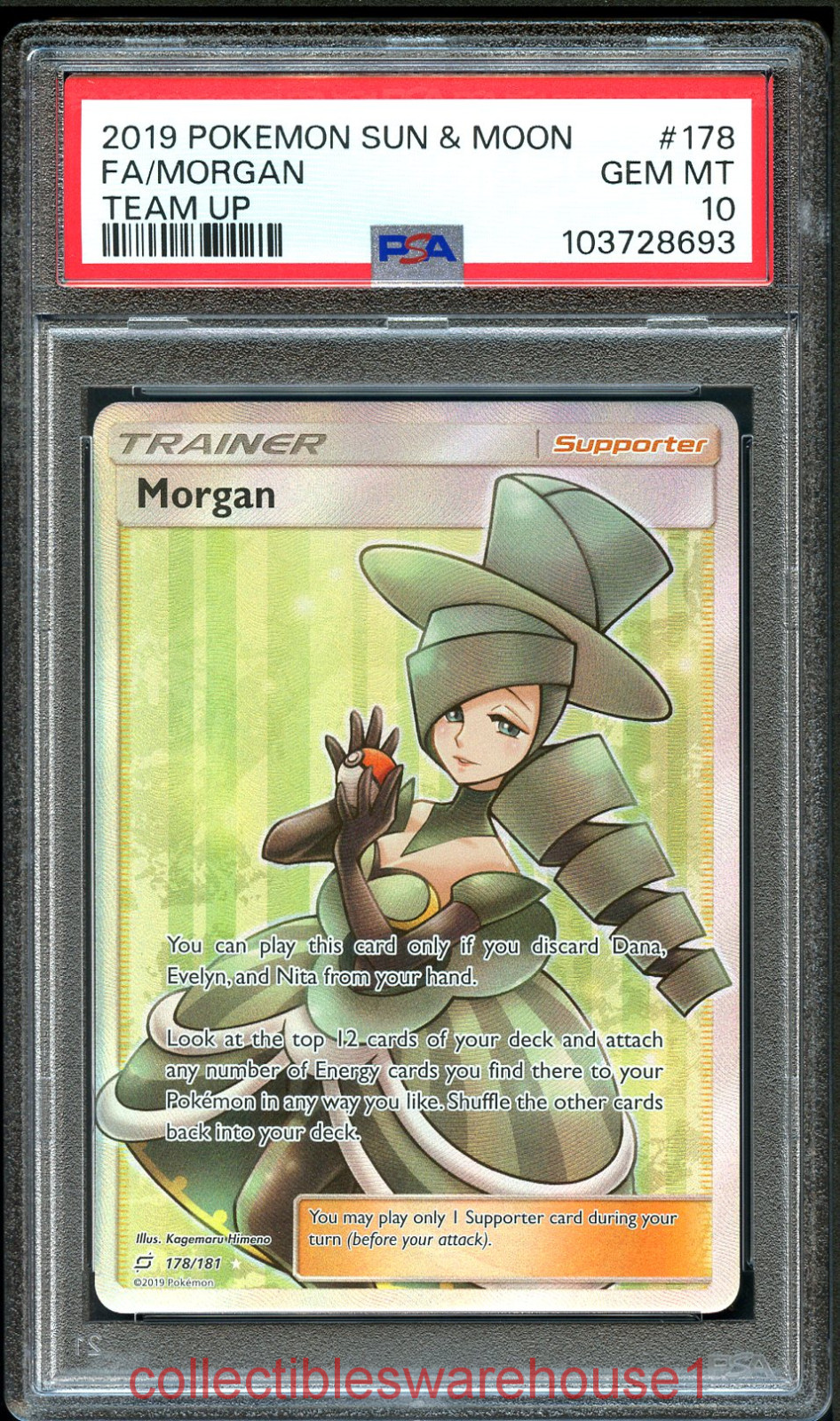 Pokemon Team Up Morgan 178 PSA 10