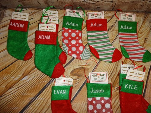 Personalized Name Christmas Stocking Gift Card Holder Male Boy Man Names - Picture 2 of 6