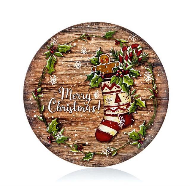 Premier 40cm Charger Plate w Stocking Christmas Decoration