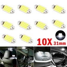 10x 31mm 12 Volts Pure White Led Light Bulbs 12smd 5w Car Interior Indicator