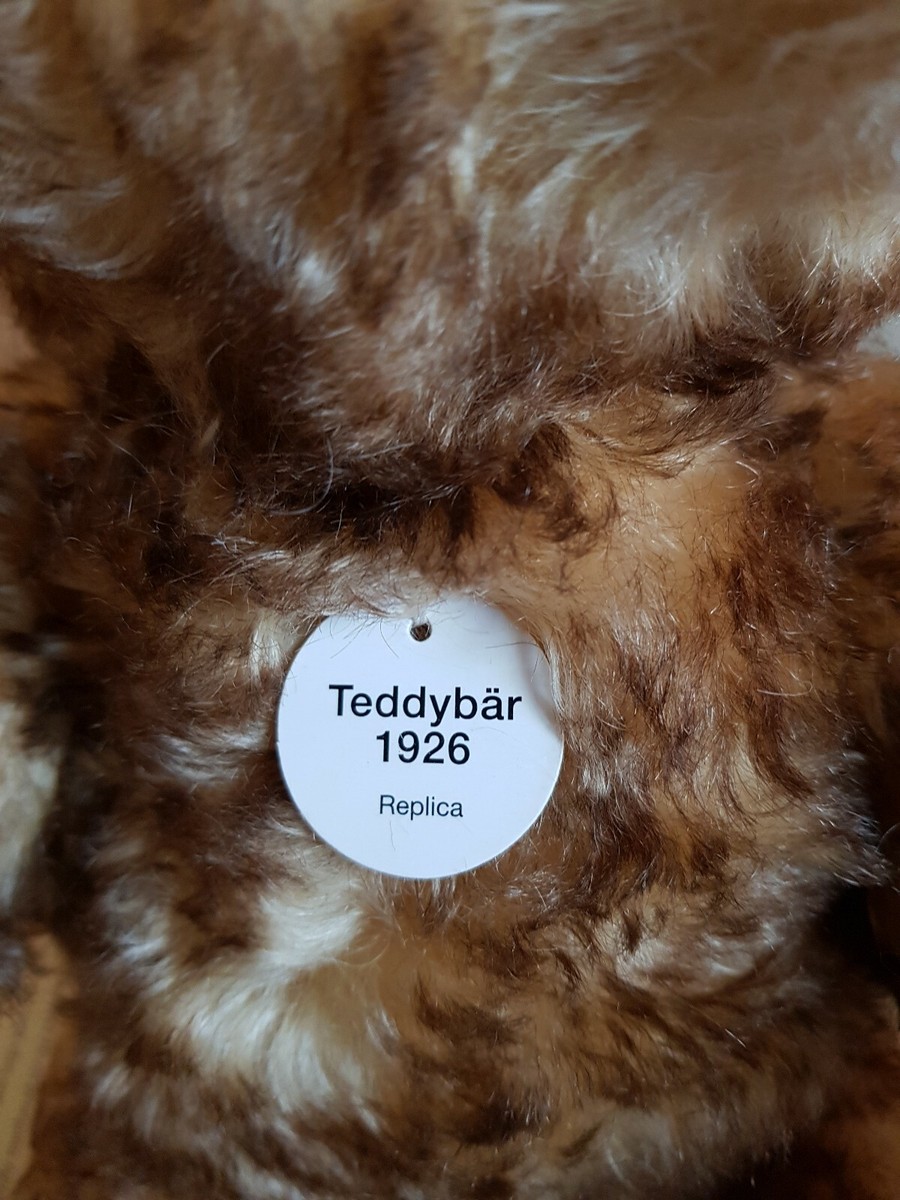 Steiff teddy bear -1926 replica! 40cm tall brown tipped mohair 