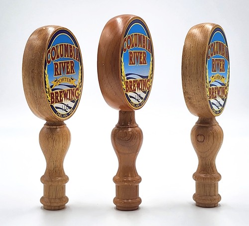 Columbia River Brewing LLC Wood Beer Tap Handle Knob 3-Piece Lot Chelan, WA - Picture 4 of 18