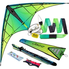 Prism Jazz 2.0 Aurora 2-Line Delta Stunt Kite Bundled with 20ft Ribbon Tail