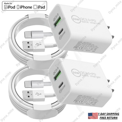 Fast Wall Charger USB Cable 20W Power Adapter Lot For iPhone 13 12 11 SE XR iPad