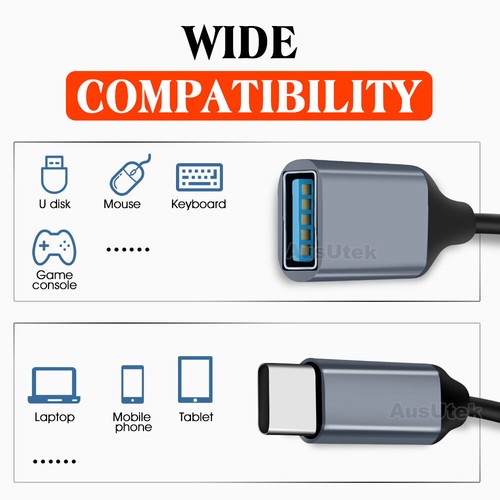 Type C USB-C to USB 3 Female OTG Data Cable Converter Adapter For iPhone 16 15 - Picture 2 of 12