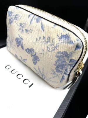 GUCCI GG Marmont Herbarium Bow Floral Pattern Cosmetic Pouch