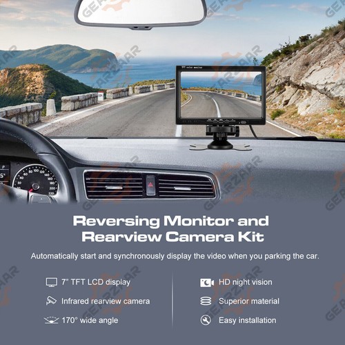 Car Reversing Camera +7" TFT LCD Monitor for Truck Caravan Bus Van Rear View Kit - Picture 14 of 18