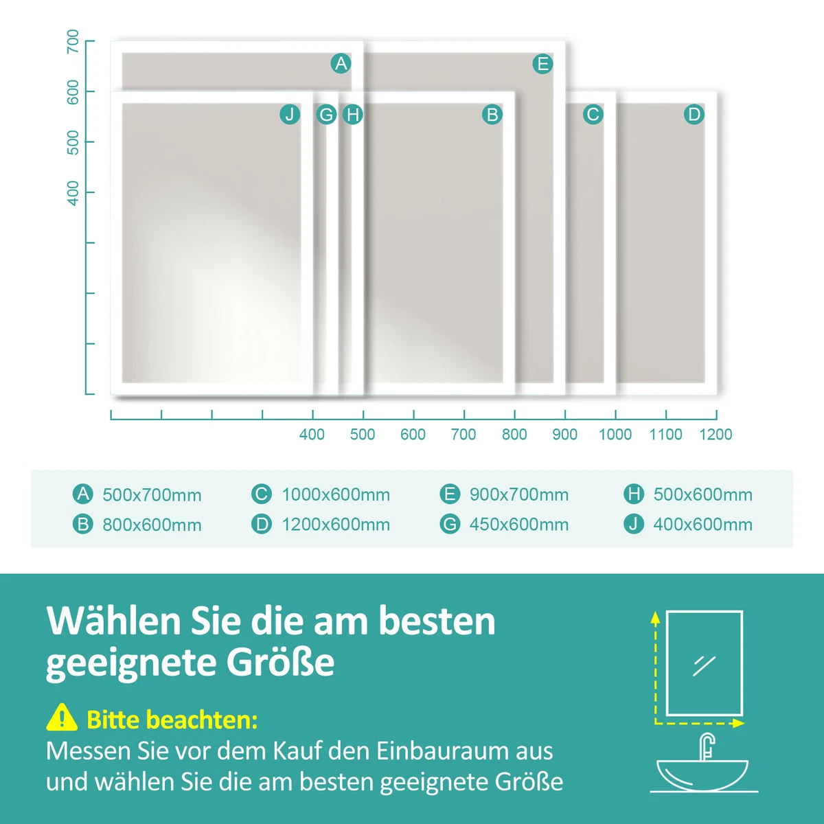 Badspiegel Mit LED Beleuchtung Wandspiegel Beschlagfrei 2 Lichtfarbe Spiegel