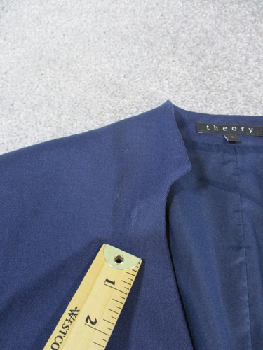 Theory Blazer Womens 0 Blue Open Front Vivetie Elite Sports Coat * - Picture 6 of 10