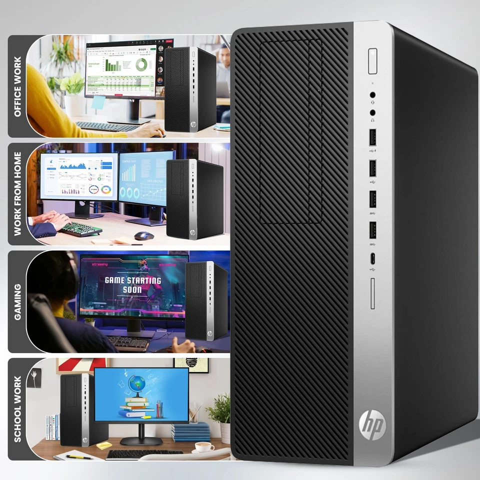 HP G4 Gaming Tower Desktop PC i5-8500 32GB 512GB SSD 1TB HDD Nvidia 1050Ti Win11 - Image 4 of 4