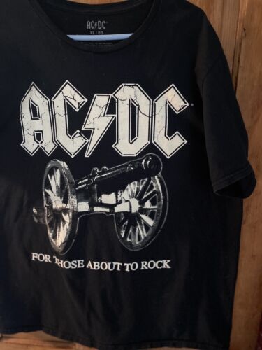 AC DC For Those About To Rock T-Shirt Men's XL Short Sleeve Graphic Black - 第 1/4 張圖片