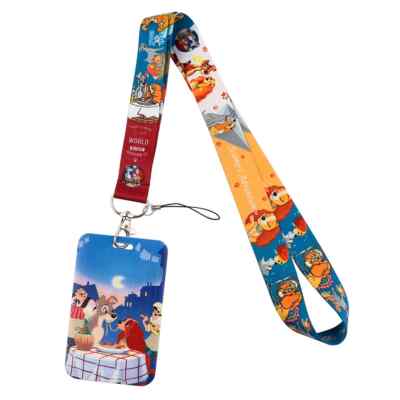 Lady And The Tramp Cartoon Movie Characters Dogs Lanyard With ID Badge Holder