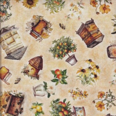 Baumwollstoff Patchwork Stoff Quiltstoff QT fabrics Queen Bee / Bienenkönigin