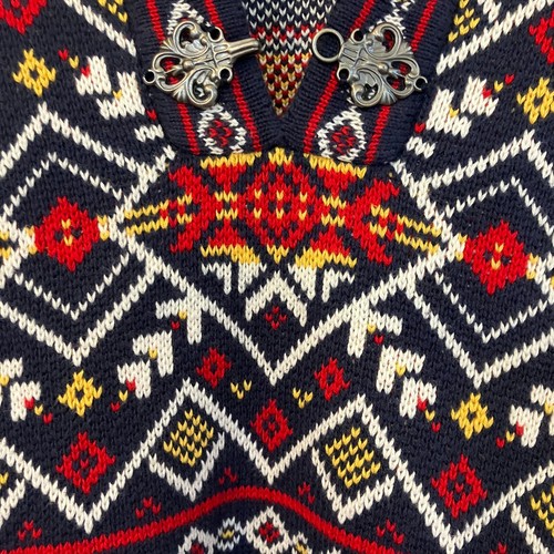 Hanna Andersson Kids Girls Toggle Fair Isle Sweater Size 12 (150) Blue XM EXC - Picture 3 of 10