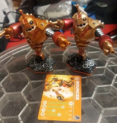Skylanders Giants Bouncer Figures 2X!!!! With Cards 