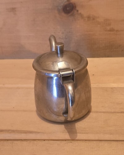 Halco 18-8 Stainless Steel Teapot Creamer, Made In Japan. 6-1/4"L x 3-1/4"W x 4" - Picture 4 of 8