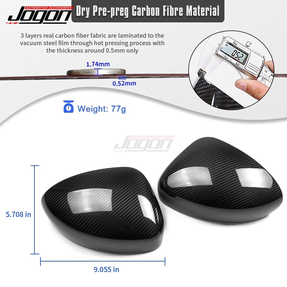 For Mazda MX5 MX-5 Miata 2015-2024 Carbon Fiber Side View Mirror Cap Cover Trim - Image 3 of 4