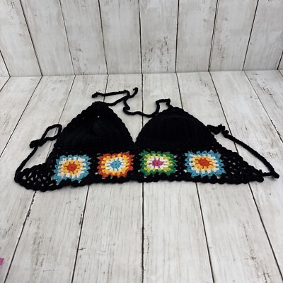 Handmade Crochet Bikini top adjustable exoticwear lingerie beach granny squares