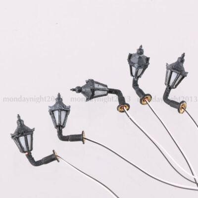 5PCS 1:100 Z Scale 3V Warm White Model Railway Led Lamppost Lamps Wall Lights #A