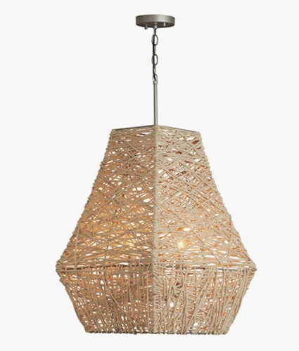 Capital Lighting 4 Light Pendant, Natural Jute and Grey - 335241NY - Picture 1 of 3