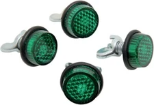 Green Mini License Plate Reflectors - 4 Pack - Chris Products (CH4G)