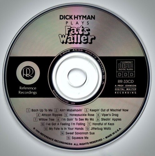 Reference Recordings CD RR-33: Dick Hyman Plays Fats Waller - 1990 USA 1st Ed NM - Picture 3 of 4