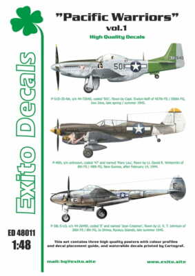 EXITO DECALS ED48011 - 1:48 Pacific Warriors vol.1 - P-40 - P-51 - P-38