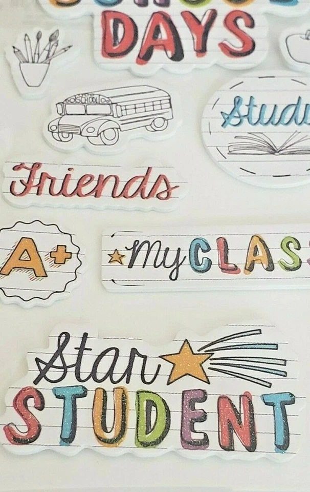 Pegatinas 3D Sandylion Essentials SCHOOL DAYS - 9 piezas Foto 3 de 3