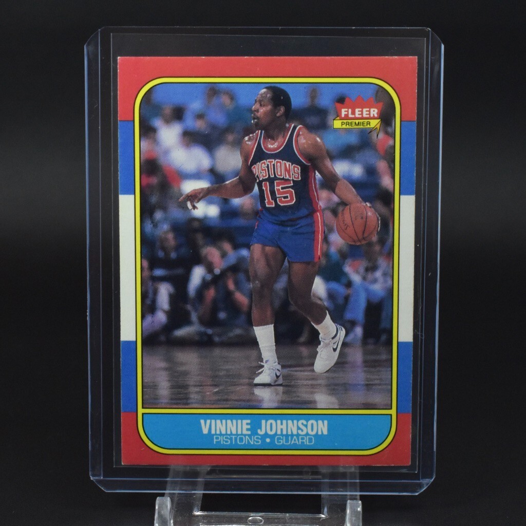 1986 Fleer Premier #56 Vinnie Johnson Detroit Pistons NBA Basketball Card