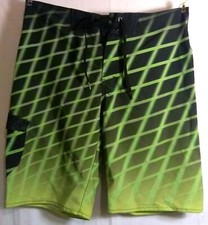 Men's Hang Ten Men's Board Shorts - Size 32 - Shades of Green with a side pocket