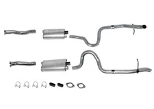 Dual Muffler Exhaust System Dual Tail Pipes for Ford Mustang GT 1987-1993 5.0L