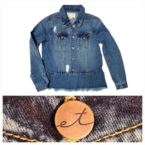 NEU Evy's Tree ""The Julia"" Distressed & Rüschen Denimjacke Damen extra klein - Bild 8 von 11