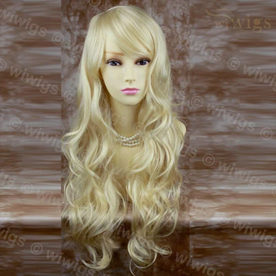 Wiwigs Stunning Long Layered Pale Blonde Wavy Skin Top Ladies Wig