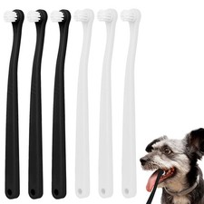 6Pcs Small Dog Cat Toothbrush Kit - Soft 1 Count Pack of 6 , Black white