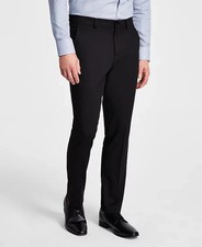  135 KENNETH COLE REACTION Men's Black Techni Cole Suit Slim Fit Pants 34 x 30